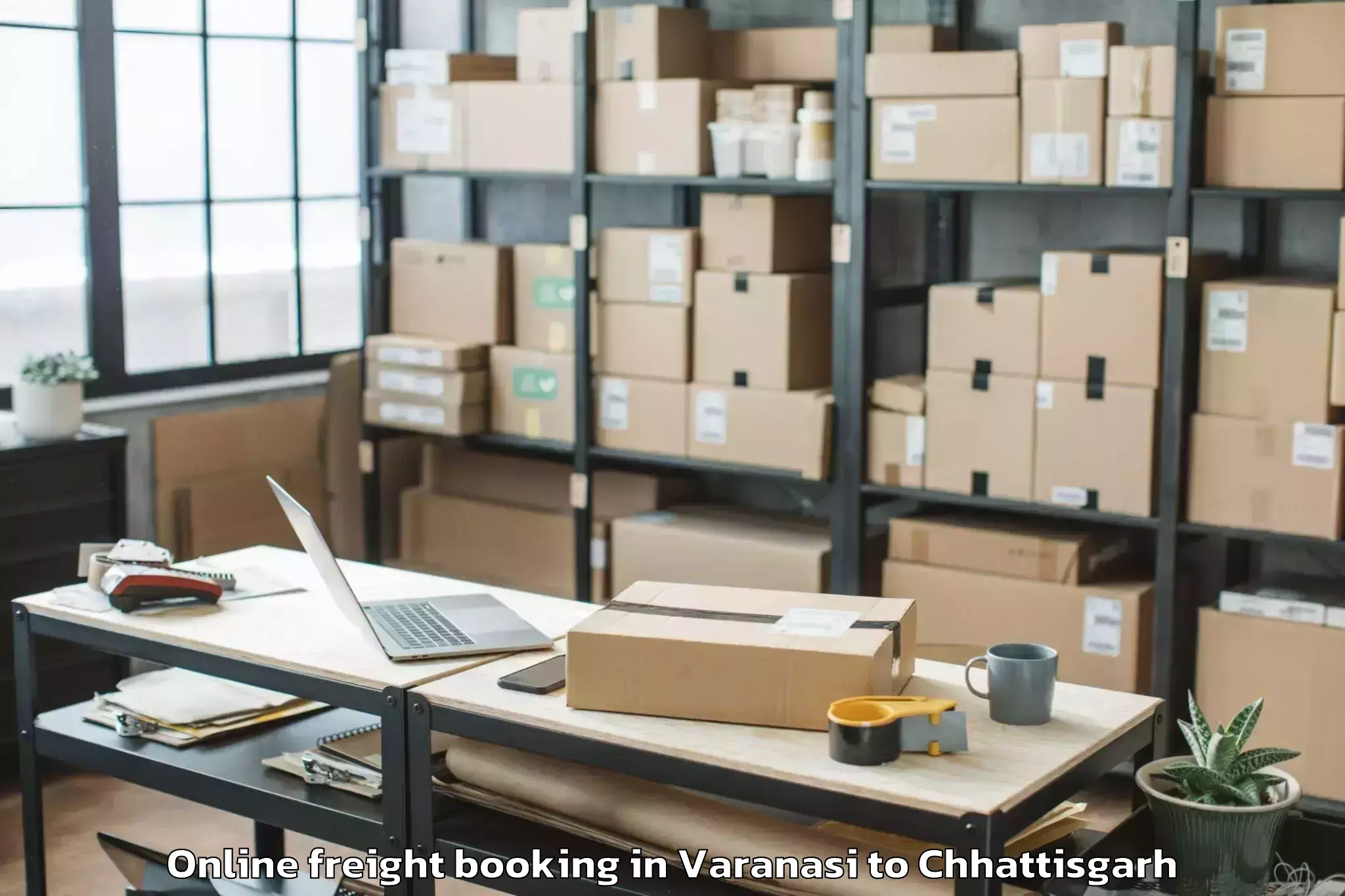 Varanasi to Rajnandgaon Online Freight Booking Booking